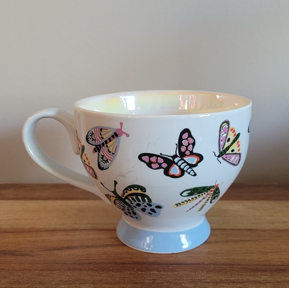 David's Tea butterfly moth mug Iridescent